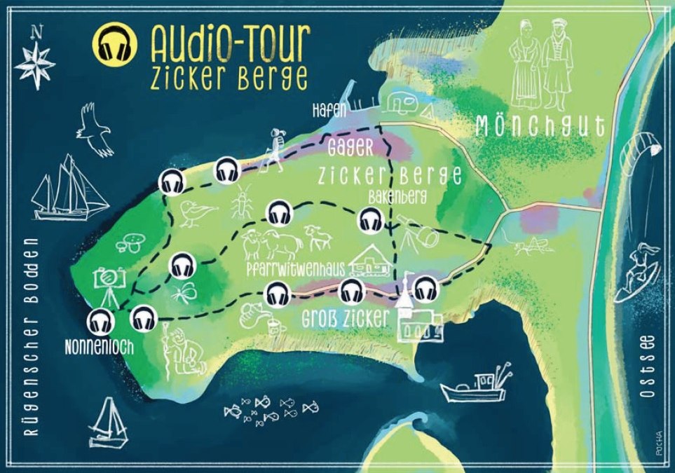 Overzicht audiotour in de Zicker bergen, © Stefan Pocha