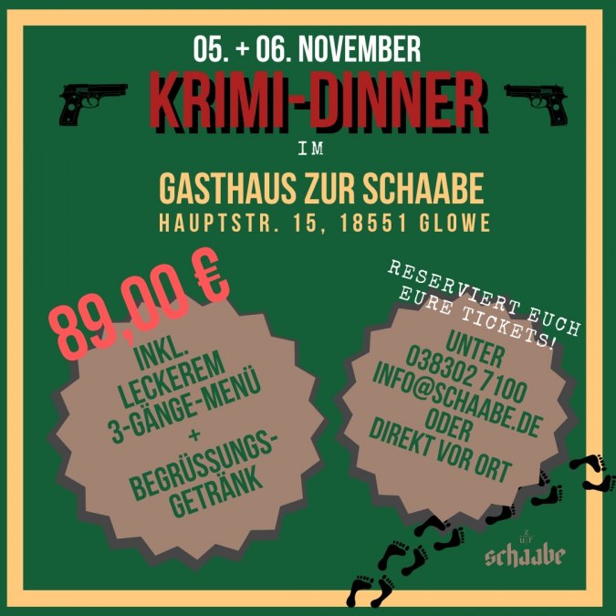Kolacja kryminalna 25 listopada, © Gasthaus "Zur Schaabe"