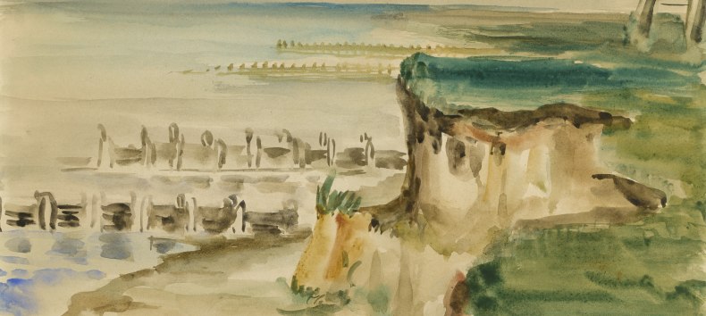 Hedwig Holtz-Sommer_Cliff Coast, 1943_Watercolor_Private collection_ The artist's estate // © Foto: Thomas Haentzschel Hedwig Holtz-Sommer_Cliff Coast, 1943_Watercolor_Private collection_ The artist's estate // © Foto: Thomas Haentzschel