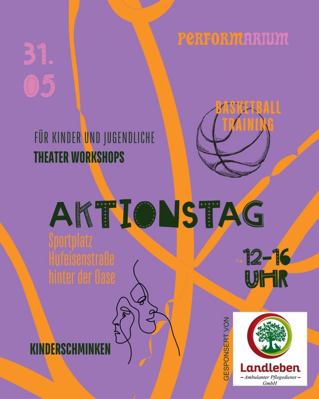 Flyer voor de actiedag voor kinderen en jongeren // © Performarium e.V. Flyer voor de actiedag voor kinderen en jongeren // © Performarium e.V.